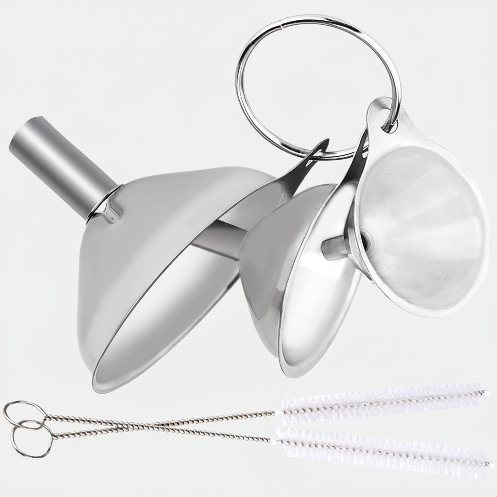 Conjunto de Funis de Aço Inoxidável 3 Tamanhos para Cozinha Garrafas e Temperos