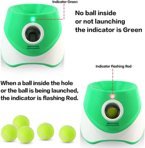Lançador Automático de Bolas para Cães com 3 Ajustes de Distância