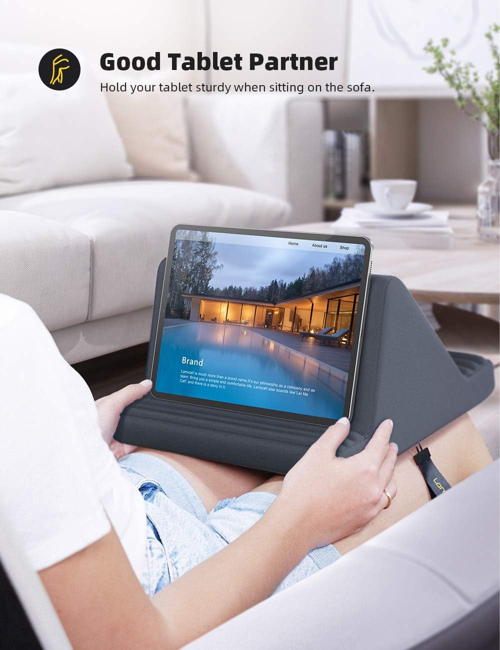 Suporte de Almofada para Tablet Compatível com Todos os Tablets