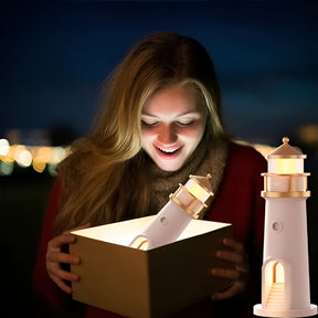 Luminária Projetora de Luz Noturna Formato Farol Decoração de Quarto LED