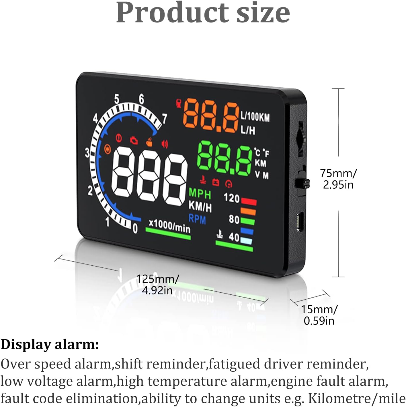 Head-Up Display (HUD) Automotivo P8