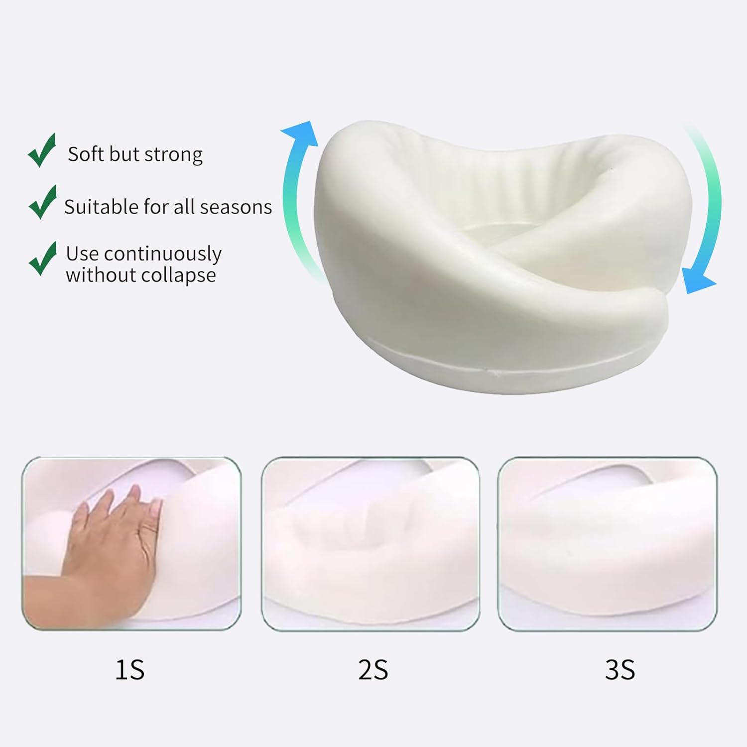 Almofada de Pescoço Ergonômica para Viagem – Suporte em Espuma Viscoelástica para Avião e Carro