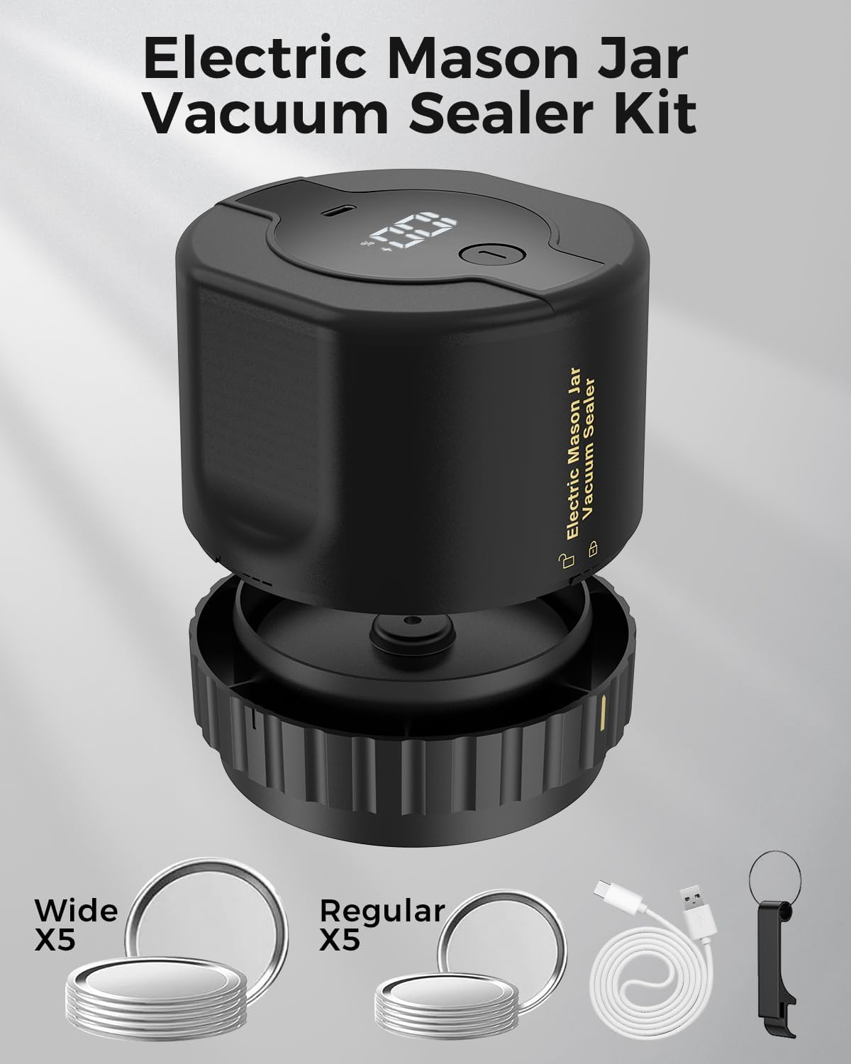 Kit Selador a Vácuo Elétrico para Potes de Vidro