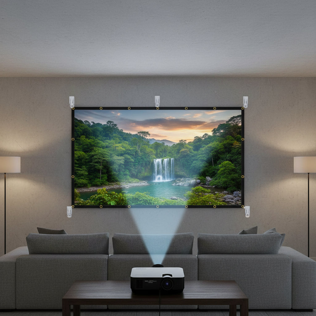 Tela de Projeção Portátil de 120 Polegadas para Filmes ao Ar Livre com Visualização em HD