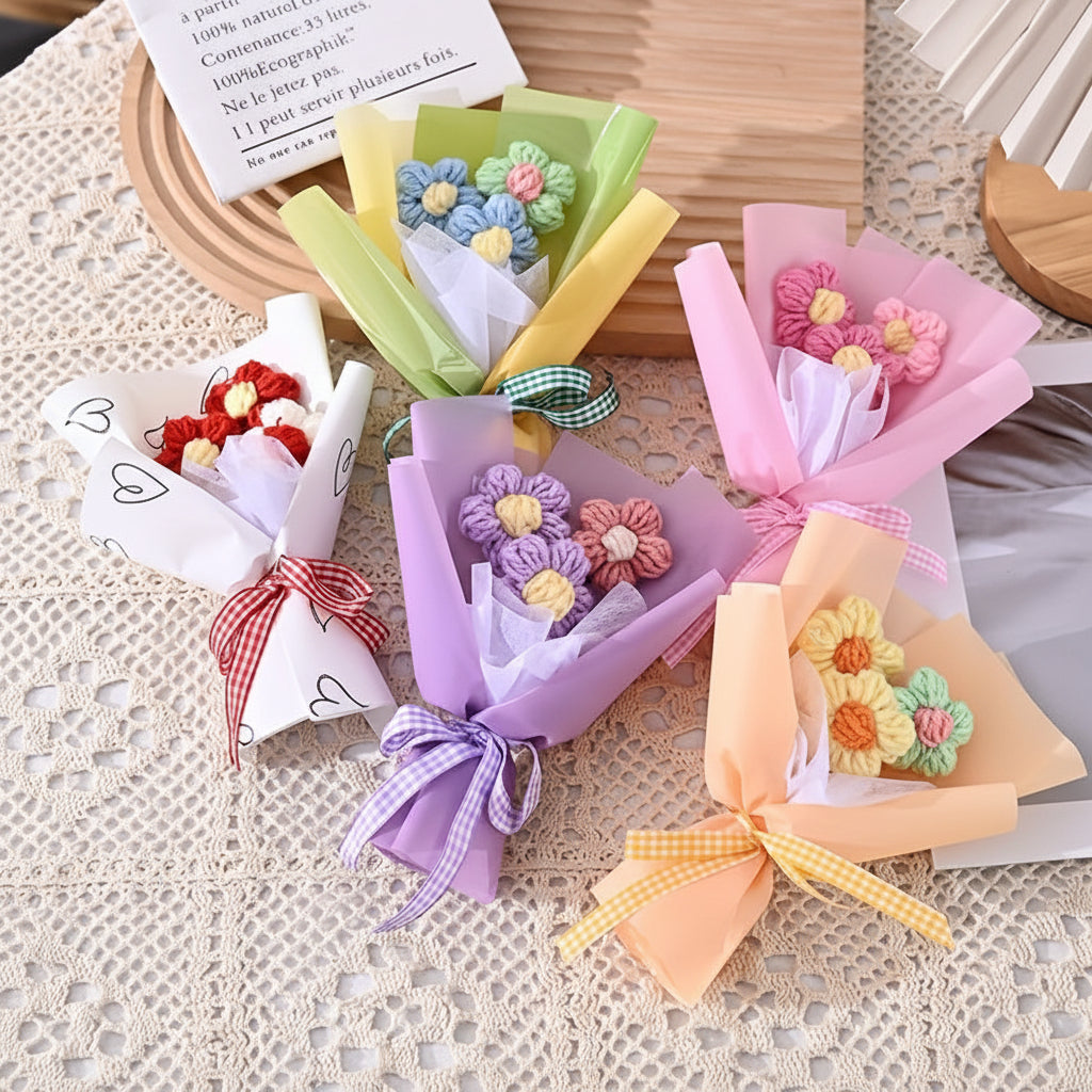 Buquê de Flores para Presente de Dia das Mães Mini Buquê de Tecido Artesanal
