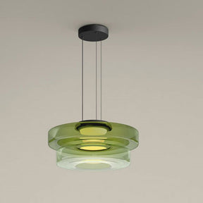Bauhaus Glass Pendant Light | Modern Layered LED Hanging Lamp