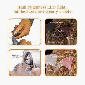 Alicate de unha para pets com luz de LED – Lâmina de aço inoxidável substituível