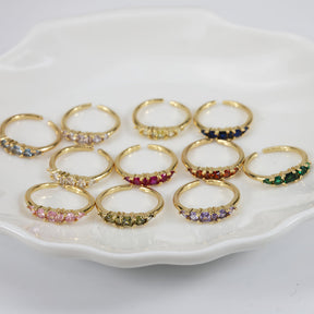 Conjunto de Anéis Dourados para o Dia das Mães, Anéis Boho Empilháveis com Strass
