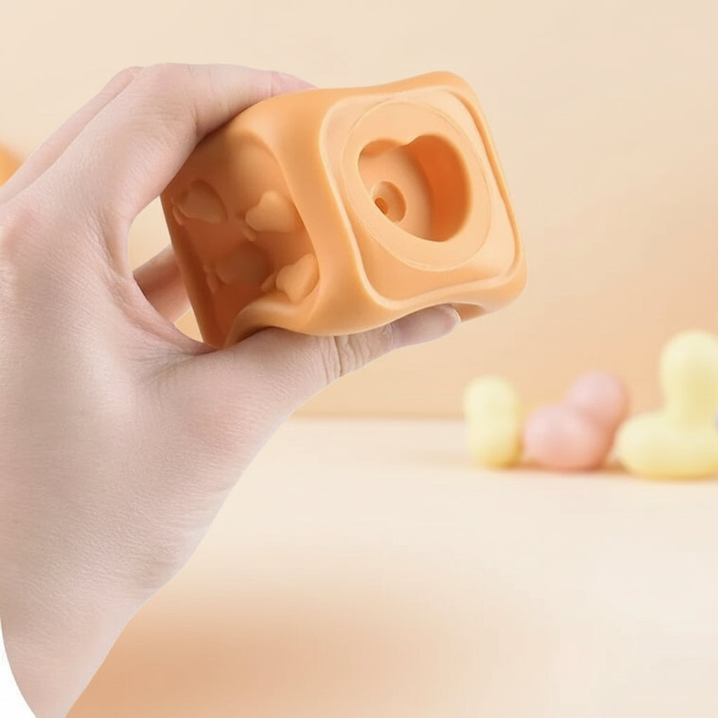 Cubos Sensoriais Educativos e Mordedores de Empilhar para Bebês