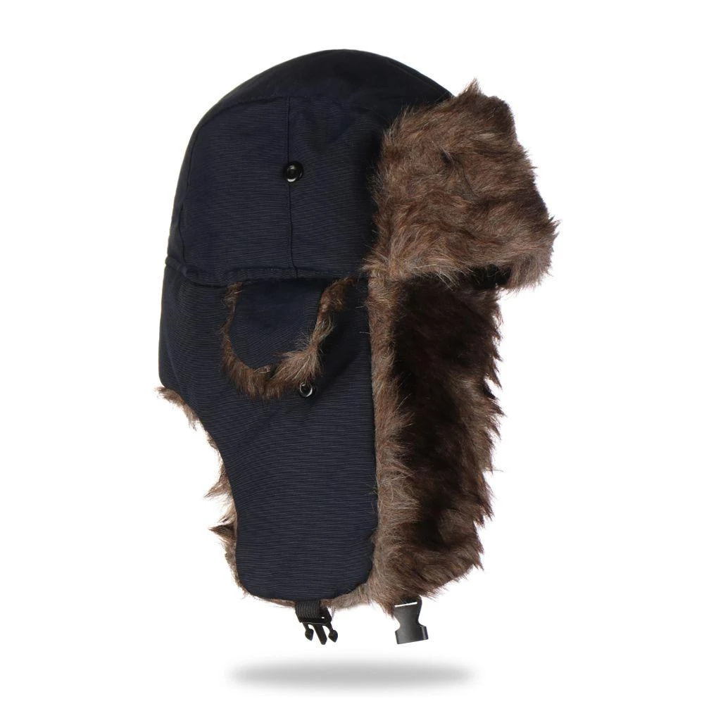 Gorro de Aviador para Esqui com Protetor de Orelha e Pele Sintética Aconchegante