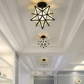 Luminária de Teto LED Xelio | Luz de Estrela Geométrica Elegante