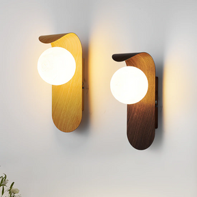 Scandinavian Wooden LED Wall Lamp – Minimalist Sconce