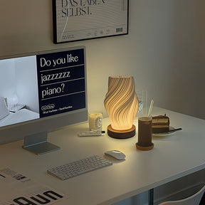 Luminária de Mesa LED Espiral Moderna | Luz Minimalista Regulável para Mesa de Cabeceira e Escritório