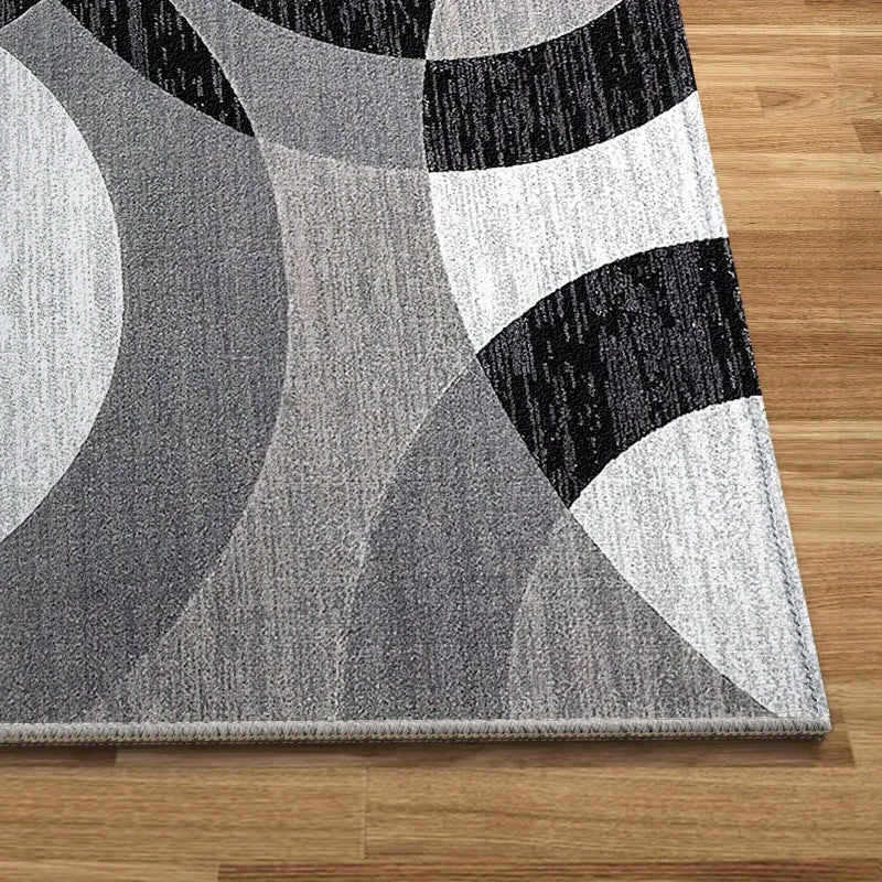 Tapete Geométrico Orbit Weave | Piso Antiderrapante de Veludo Macio