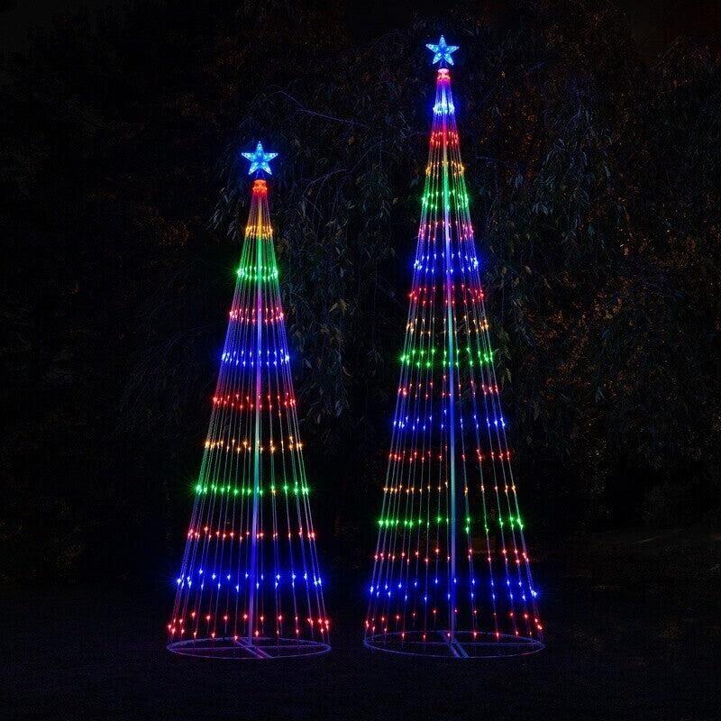 Natal – Show de Luzes de Árvore de Natal Externa com LED Multicolorido Animado