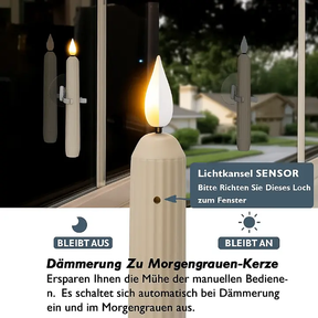 LED Window Candles 6-Pack – Dusk Sensor Realistic Flame & Flameless Safety