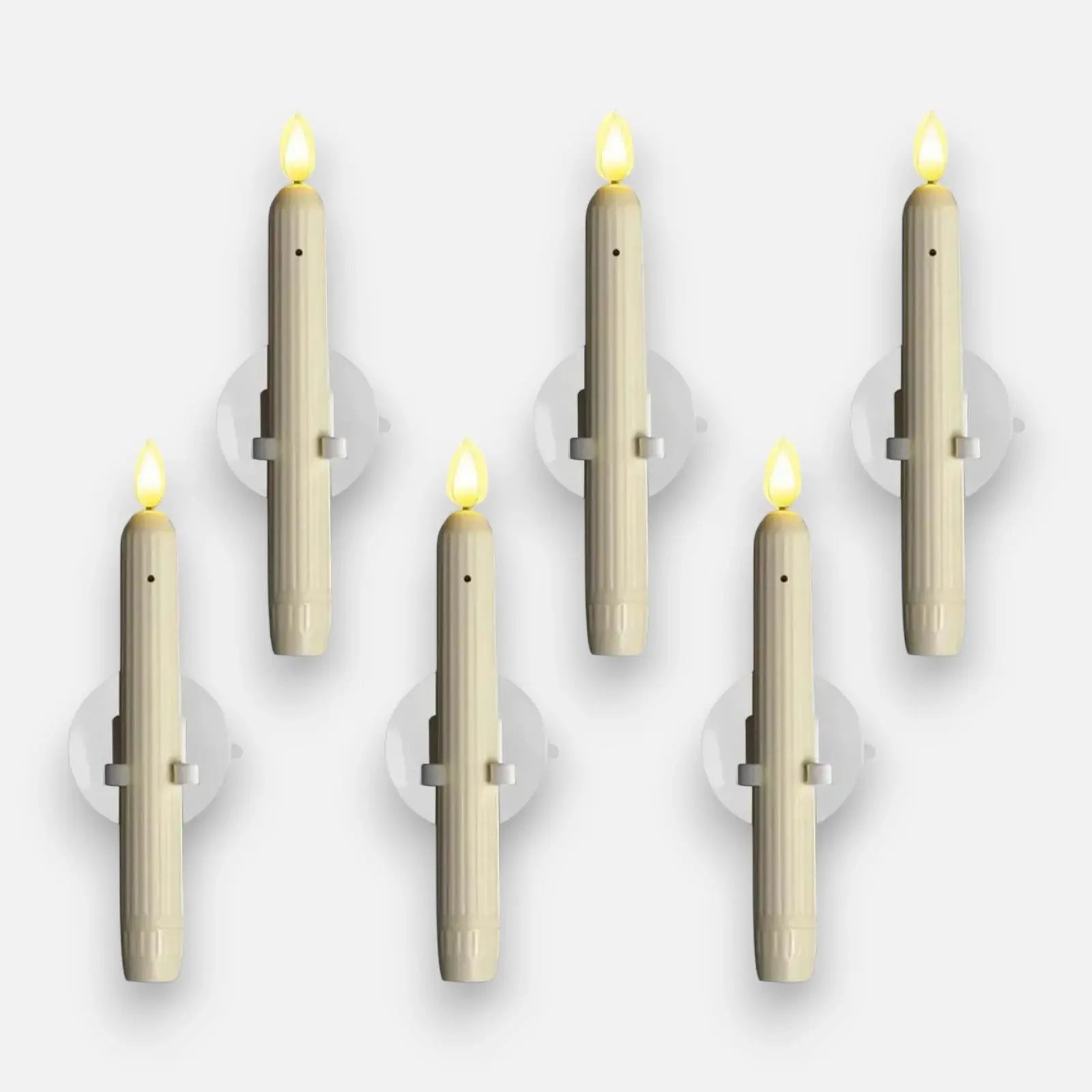 LED Window Candles 6-Pack – Dusk Sensor Realistic Flame & Flameless Safety