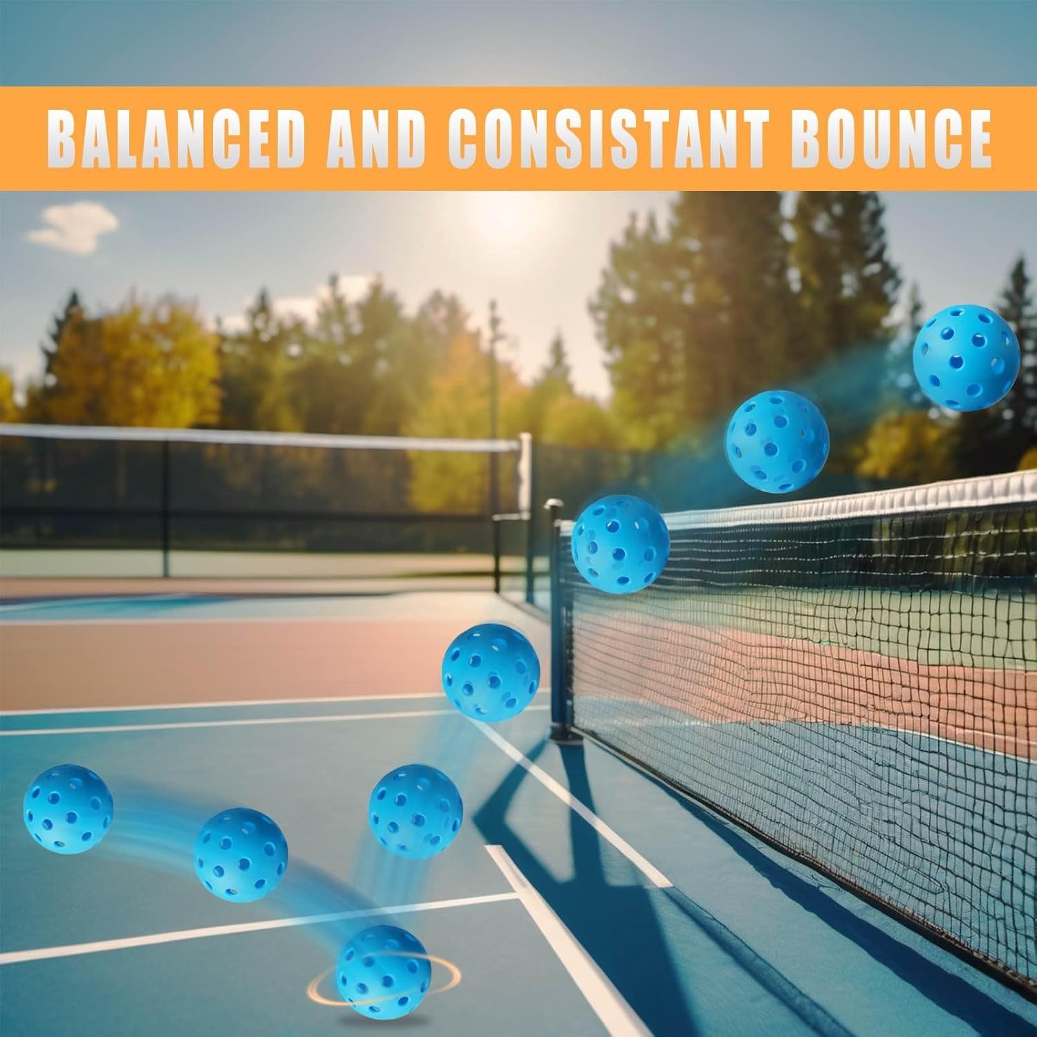 Conjunto de 6 Bolas de Pickleball para Ambiente Externo de Alta Visibilidade e Duráveis