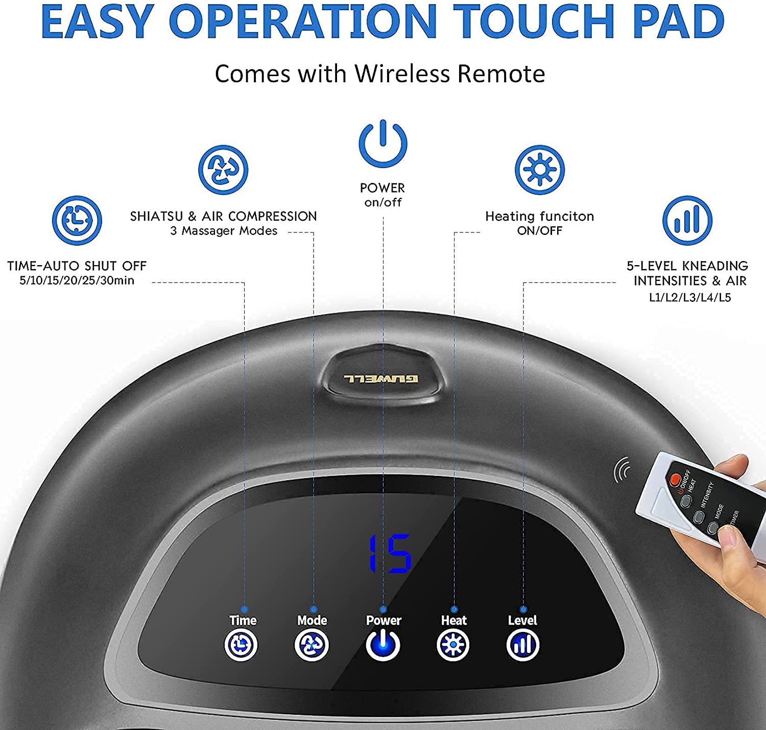 Massageador de Pés Elétrico Shiatsu com Aquecimento