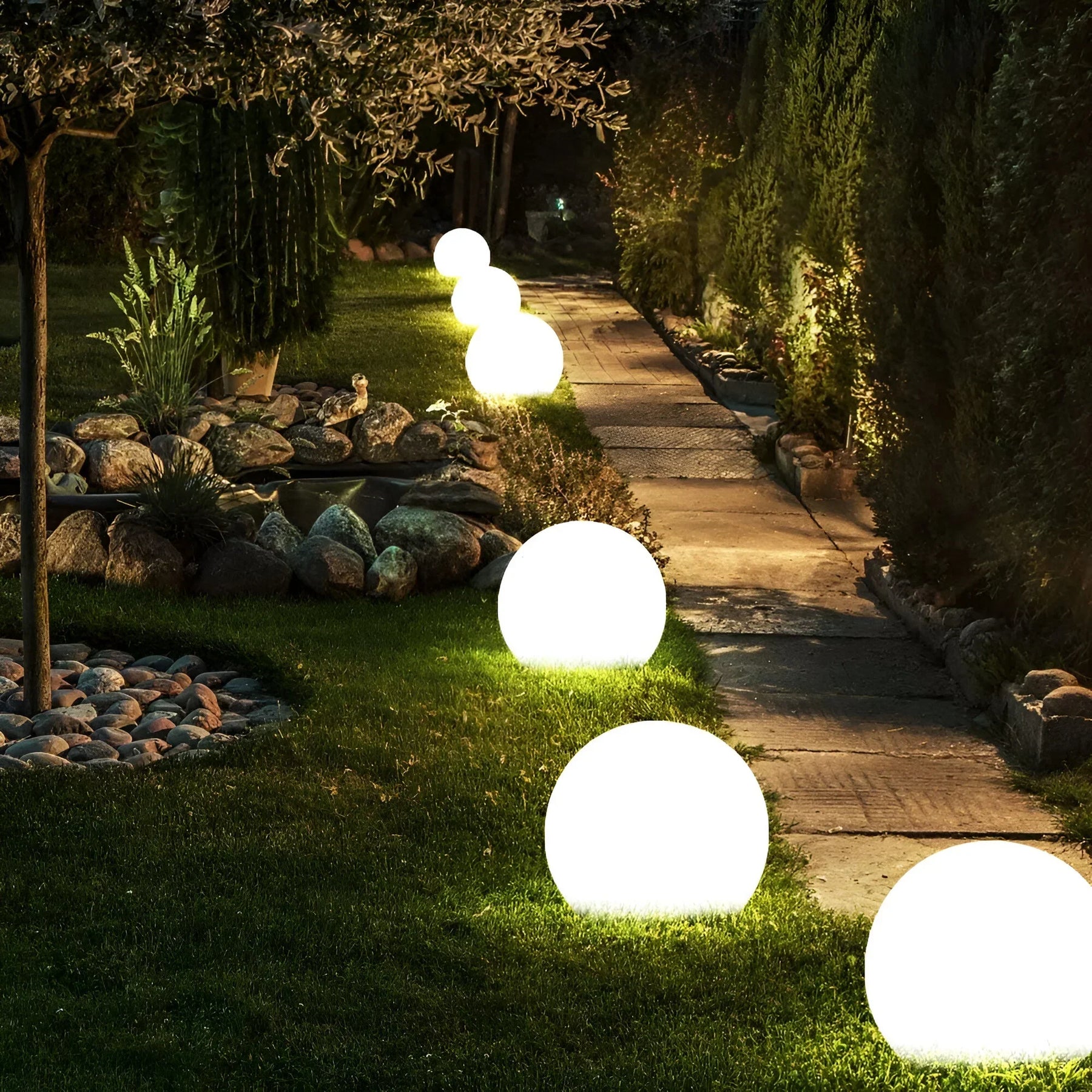 Luminária Globo de Jardim – LumiGlobe LED Solar à Prova de Intempéries e para Área Externa