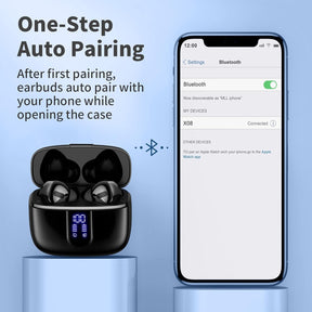 Fones de Ouvido True Wireless com Estojo de Carregamento