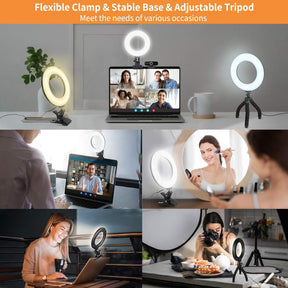 Iluminador Ring Light de Clip para Notebook