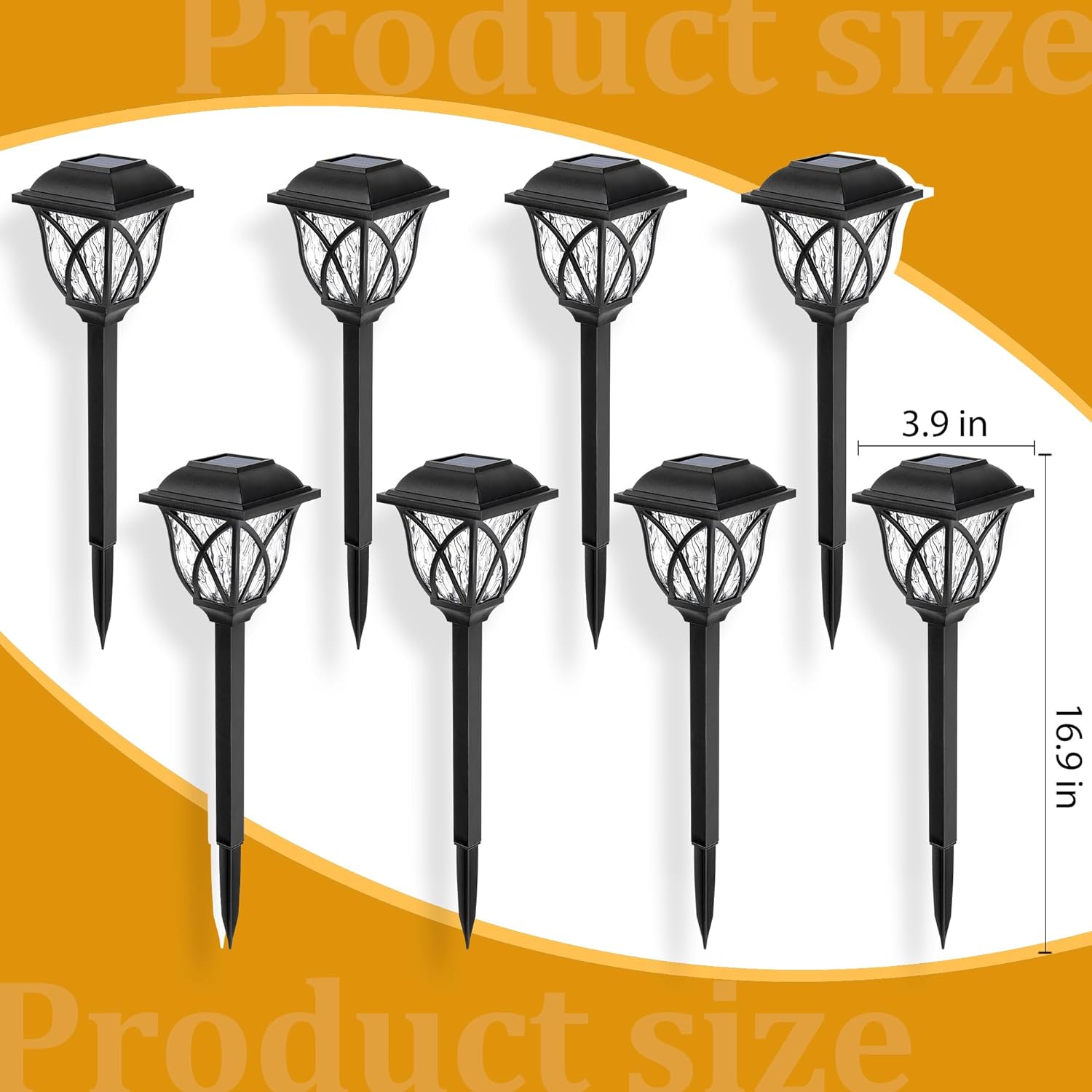Kit com 6 Luminárias Solares de Jardim para Caminhos Externos