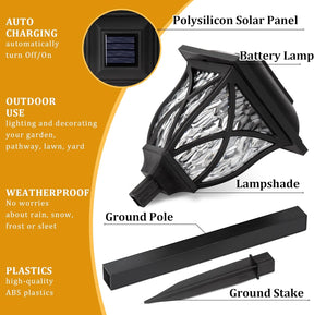 Kit com 6 Luminárias Solares de Jardim para Caminhos Externos