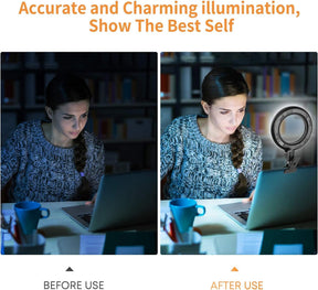 Iluminador Ring Light de Clip para Notebook