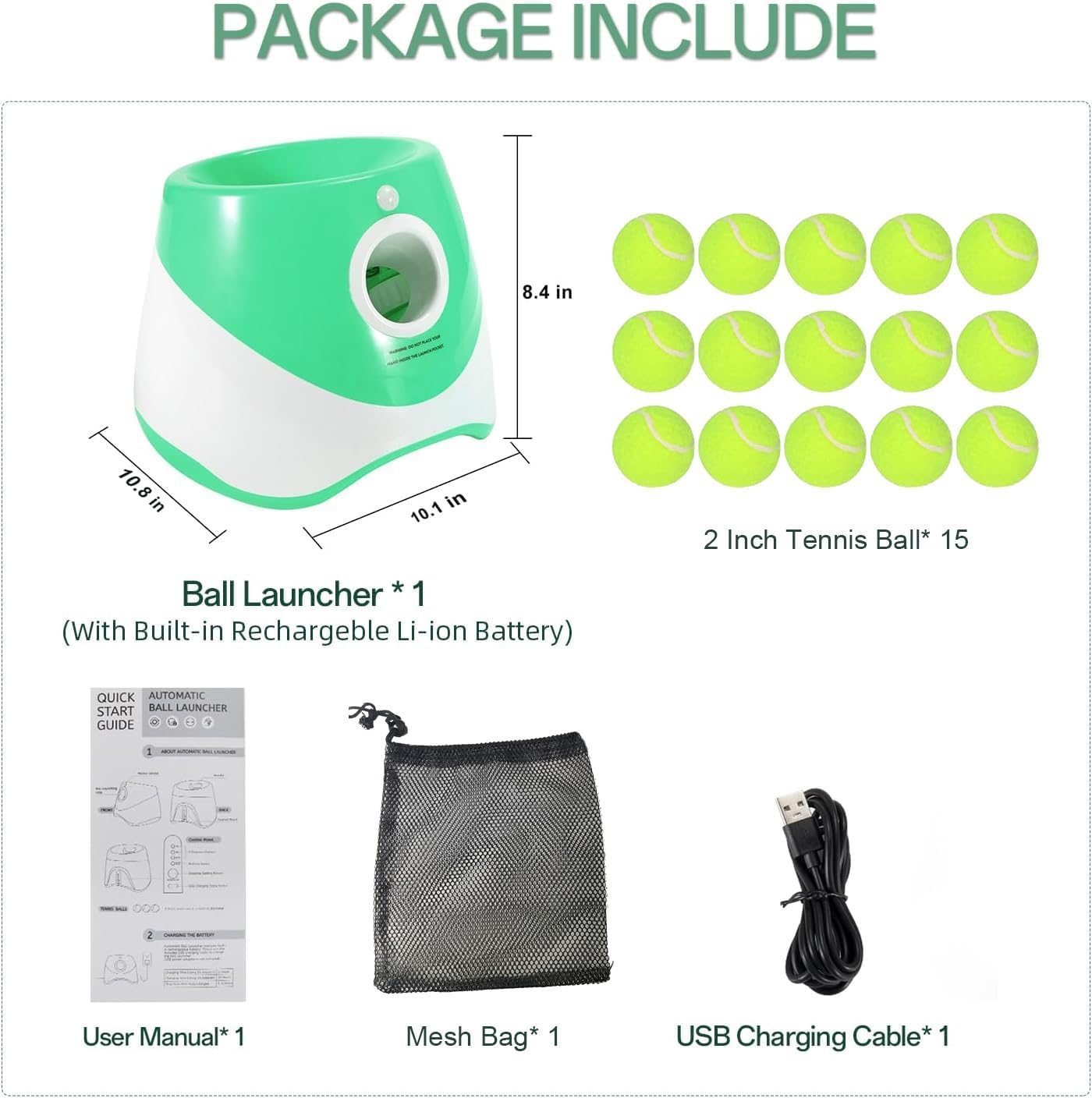 Lançador Automático de Bolas para Cães com 3 Ajustes de Distância