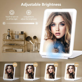 Travel Lighted Makeup Mirror With Magnification