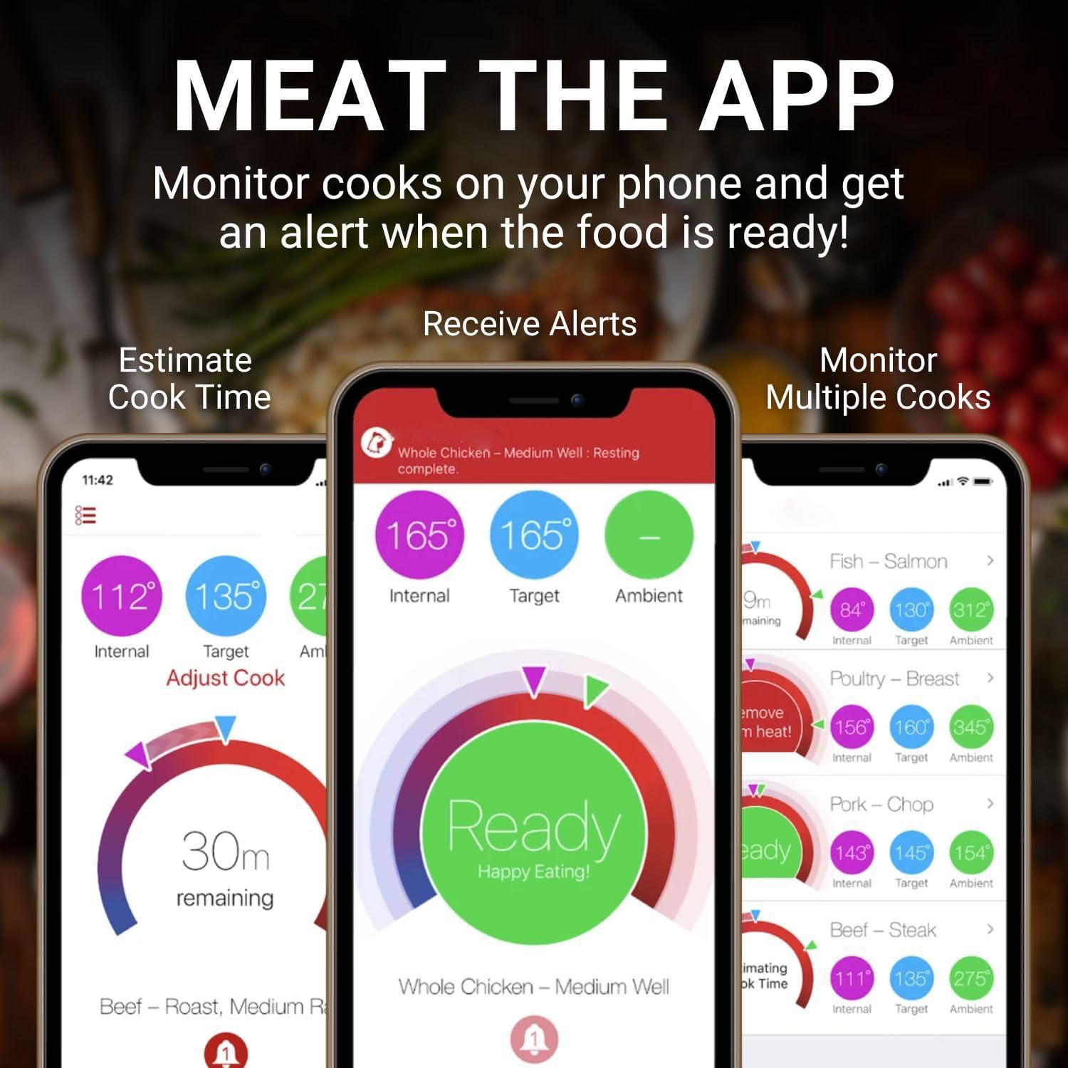 Termômetro de carne inteligente sem fio