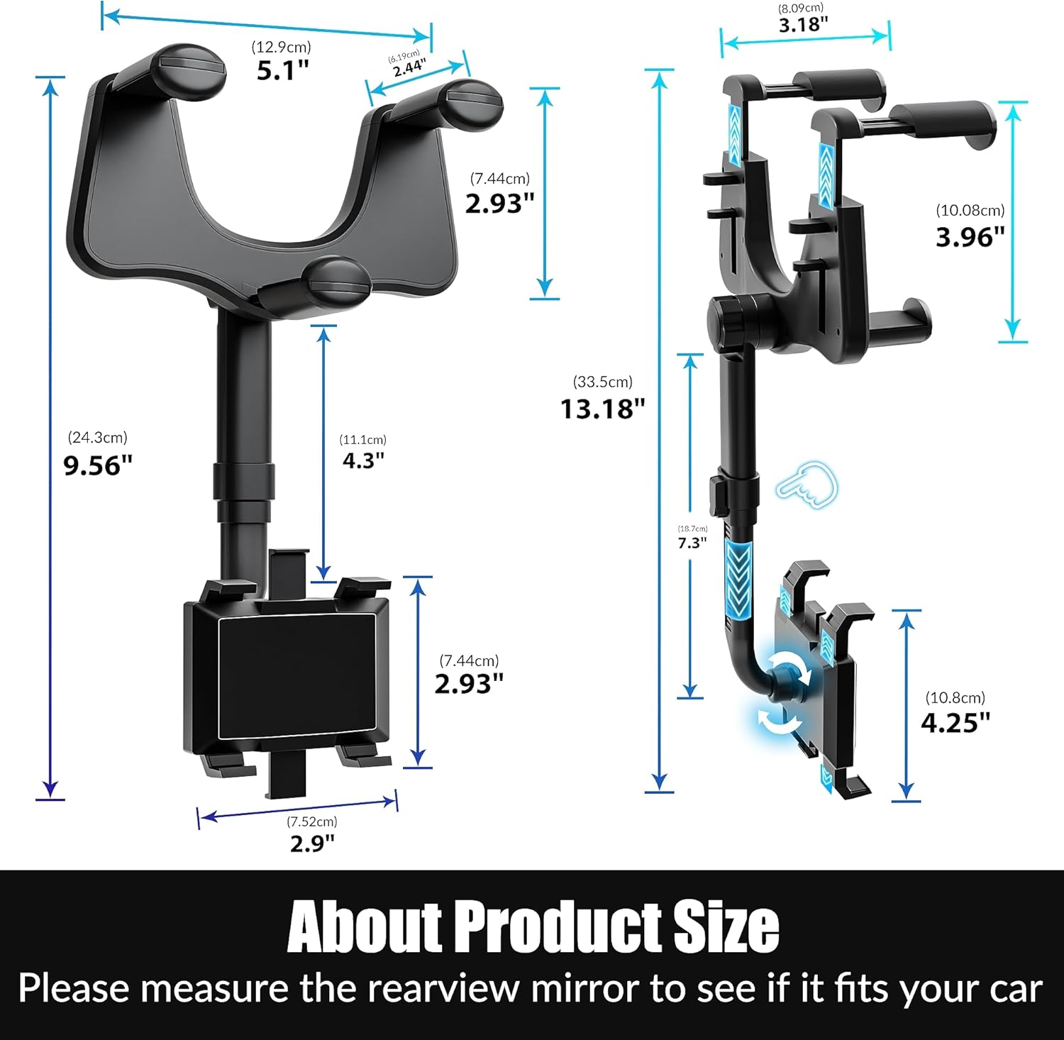 Rearview Mirror Phone Holder