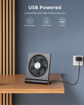 Mini Ventilador de Mesa Ultra Silencioso
