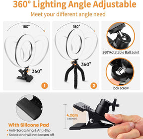 Iluminador Ring Light de Clip para Notebook