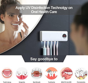 Suporte Esterilizador Antibacteriano para Escova de Dentes