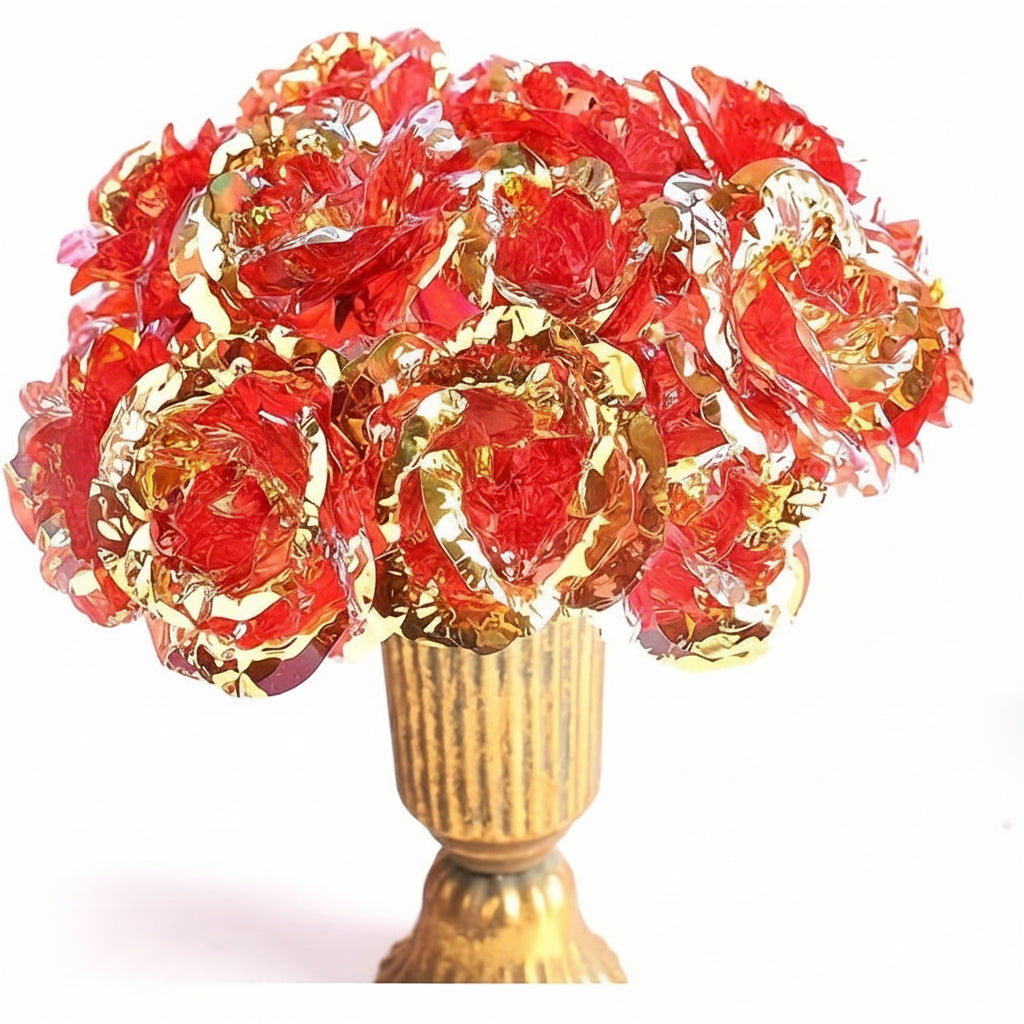 Buquê de Flores Presente de Dia das Mães Rosa Artificial Decoração de Mesa