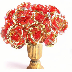 Buquê de Flores Presente de Dia das Mães Rosa Artificial Decoração de Mesa