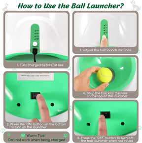 Lançador Automático de Bolas para Cães com 3 Ajustes de Distância