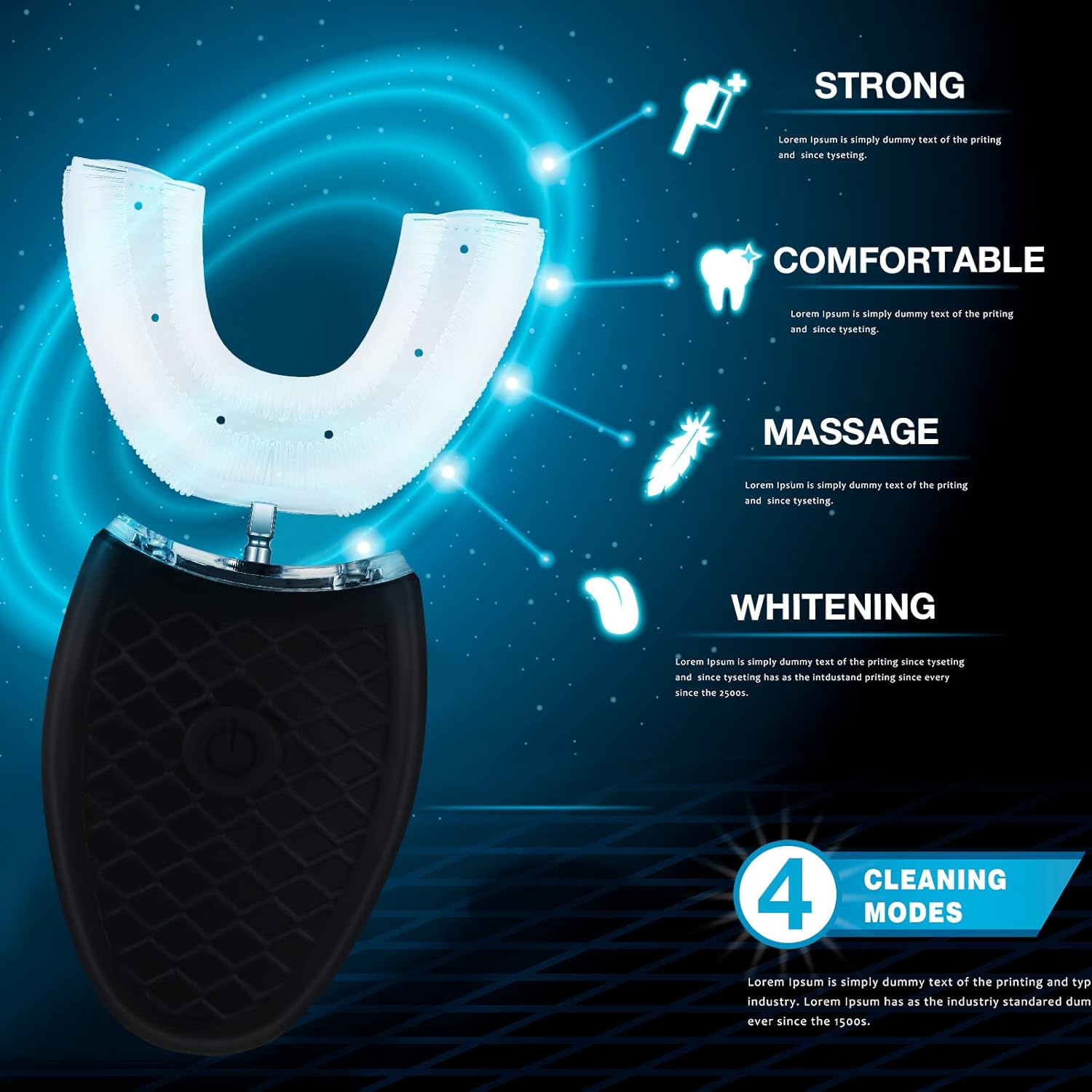 Escova de dentes em formato de U