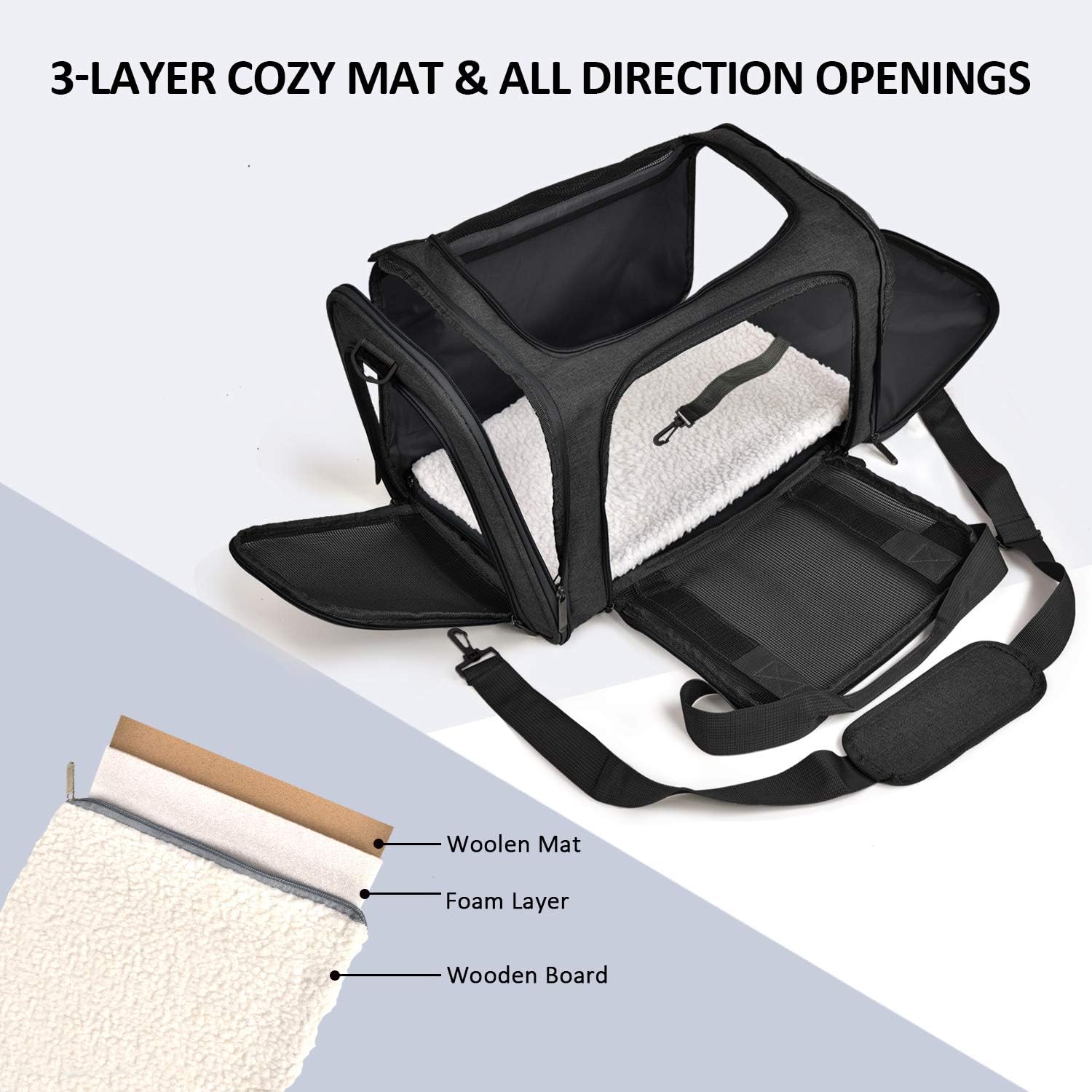 Bolsa de Transporte para Cães e Gatos de Pequeno e Médio Porte até 6,8 kg