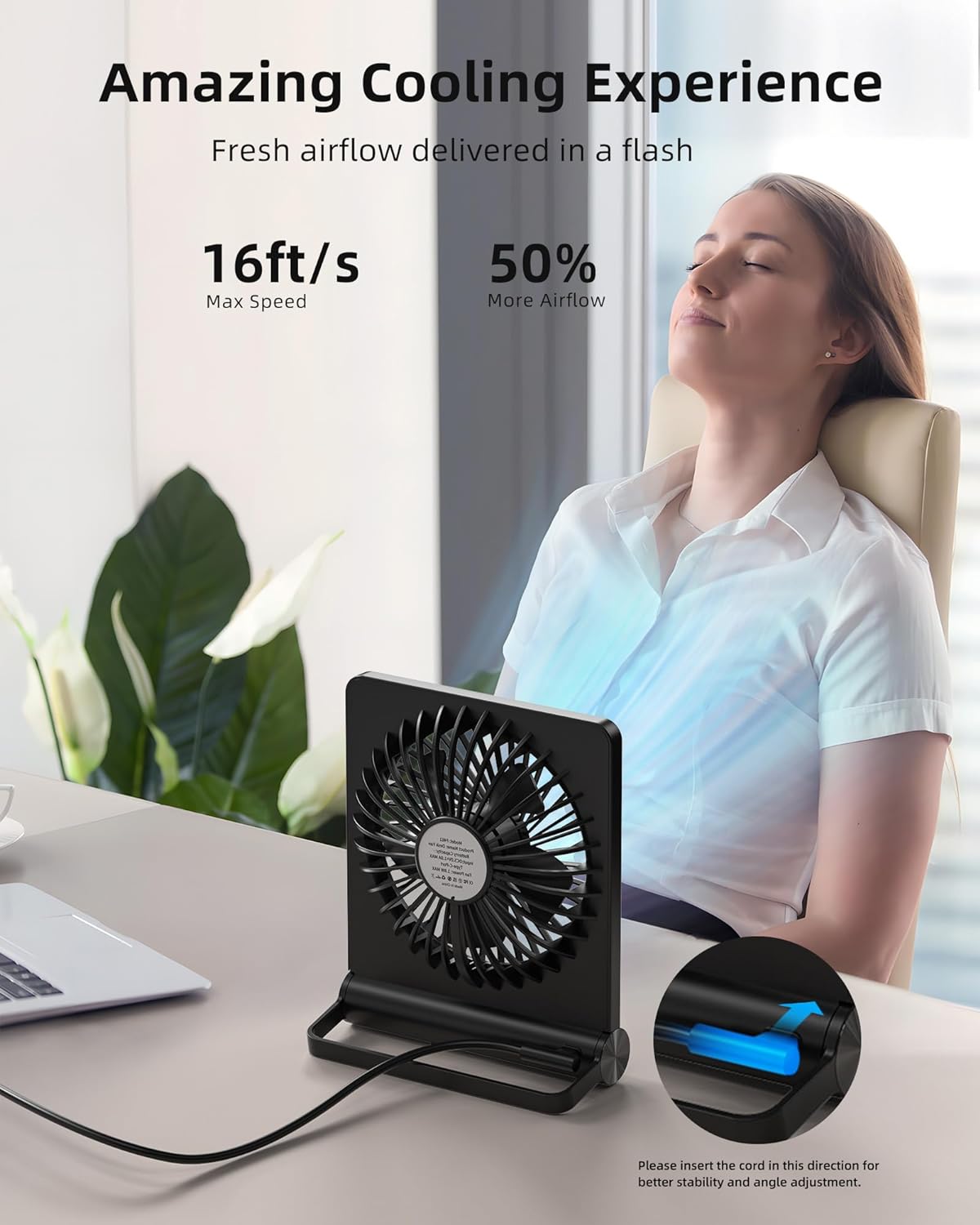 Mini Ventilador de Mesa Ultra Silencioso