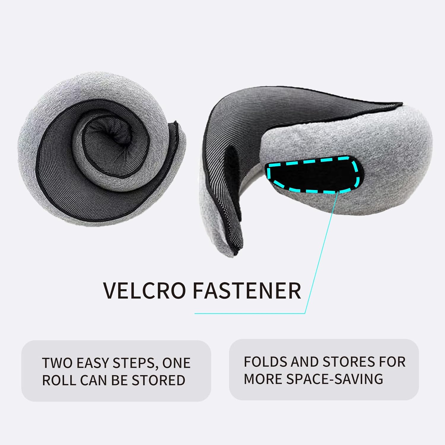 Almofada de Pescoço Ergonômica para Viagem – Suporte em Espuma Viscoelástica para Avião e Carro