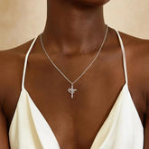 Colar com Pingente de Cruz e Coroa Joia de Fé Presente de Dia das Mães