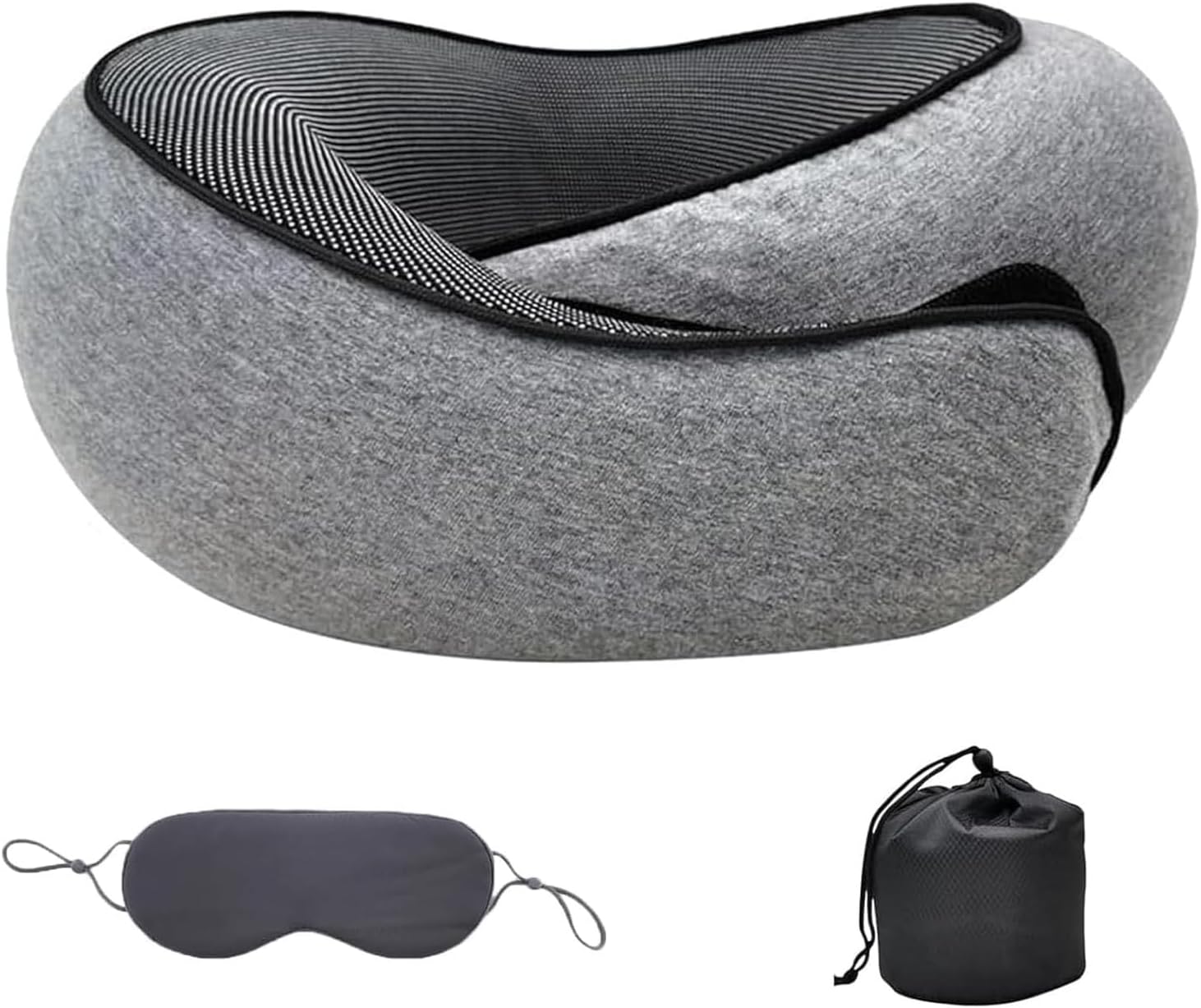 Almofada de Pescoço Ergonômica para Viagem – Suporte em Espuma Viscoelástica para Avião e Carro