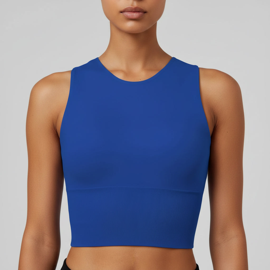 Regata Cropped Feminina de Pickleball de Alta Elasticidade para Esportes