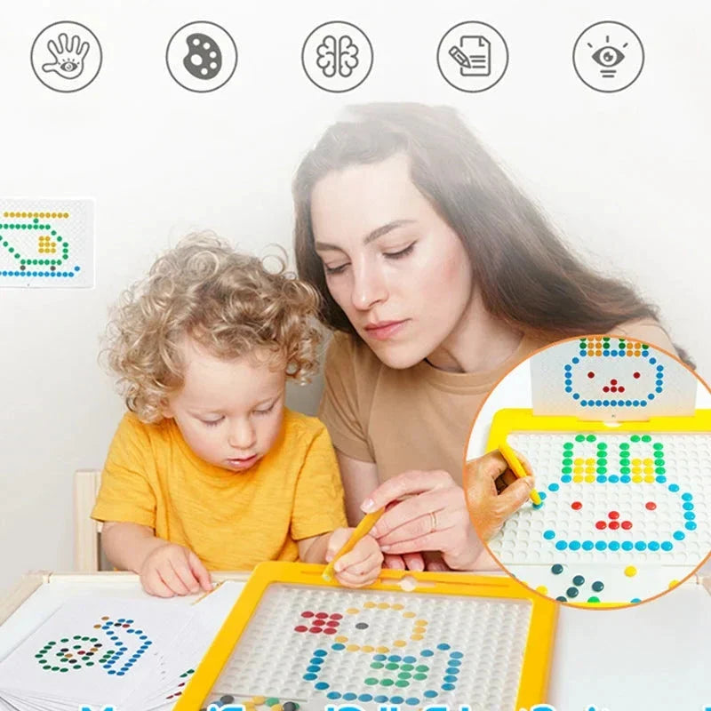 Prancheta Magnética Grande para Desenho Infantil Quadro de Pontos Magnéticos Montessori