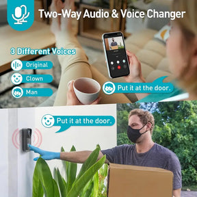 Campainha de Vídeo Wi-Fi Sem Fio