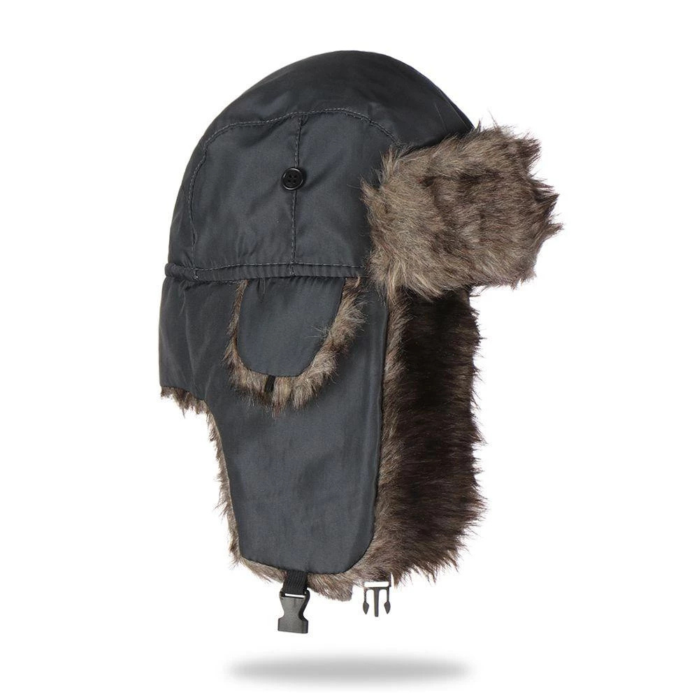 Gorro de Aviador para Esqui com Protetor de Orelha e Pele Sintética Aconchegante