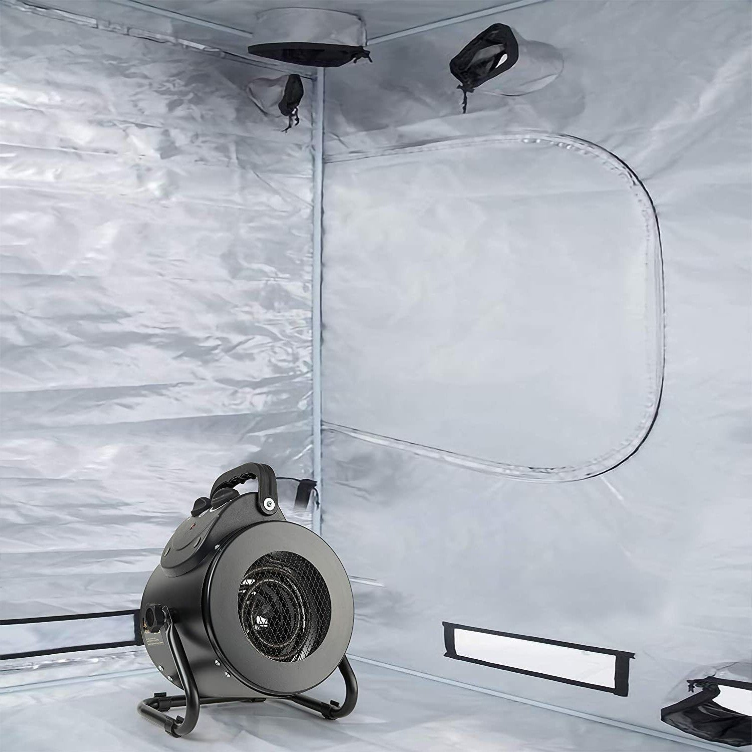 Aquecedor Elétrico com Ventilador para Estufa, Tenda de Cultivo e Local de Trabalho, Aquecimento Rápido IPX4